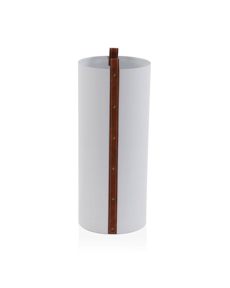 Versa Fusion Umbrella Stand, White/Brown, 48 cm Height
